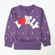 Girls Printed Full Sleeve Sweat T-Shirt Color Purple
