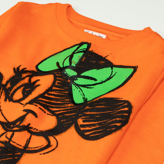 Girls Sweatshirt Color Orange Code-D