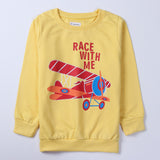 Boys Printed Full Sleeve Sweat T-Shirt (Race-With-Me)