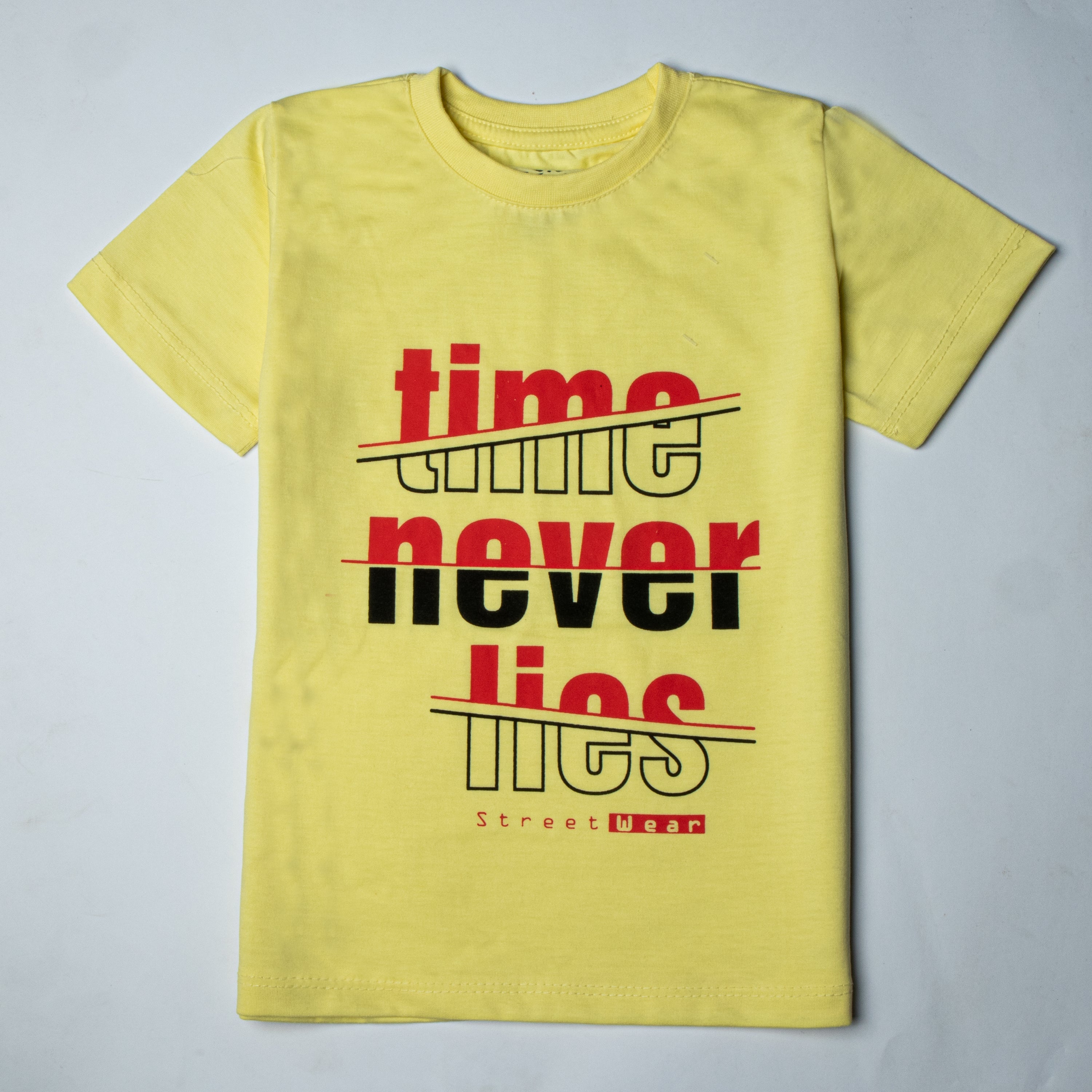 infant Boys Half Sleeves-Printed T-Shirt (Time)