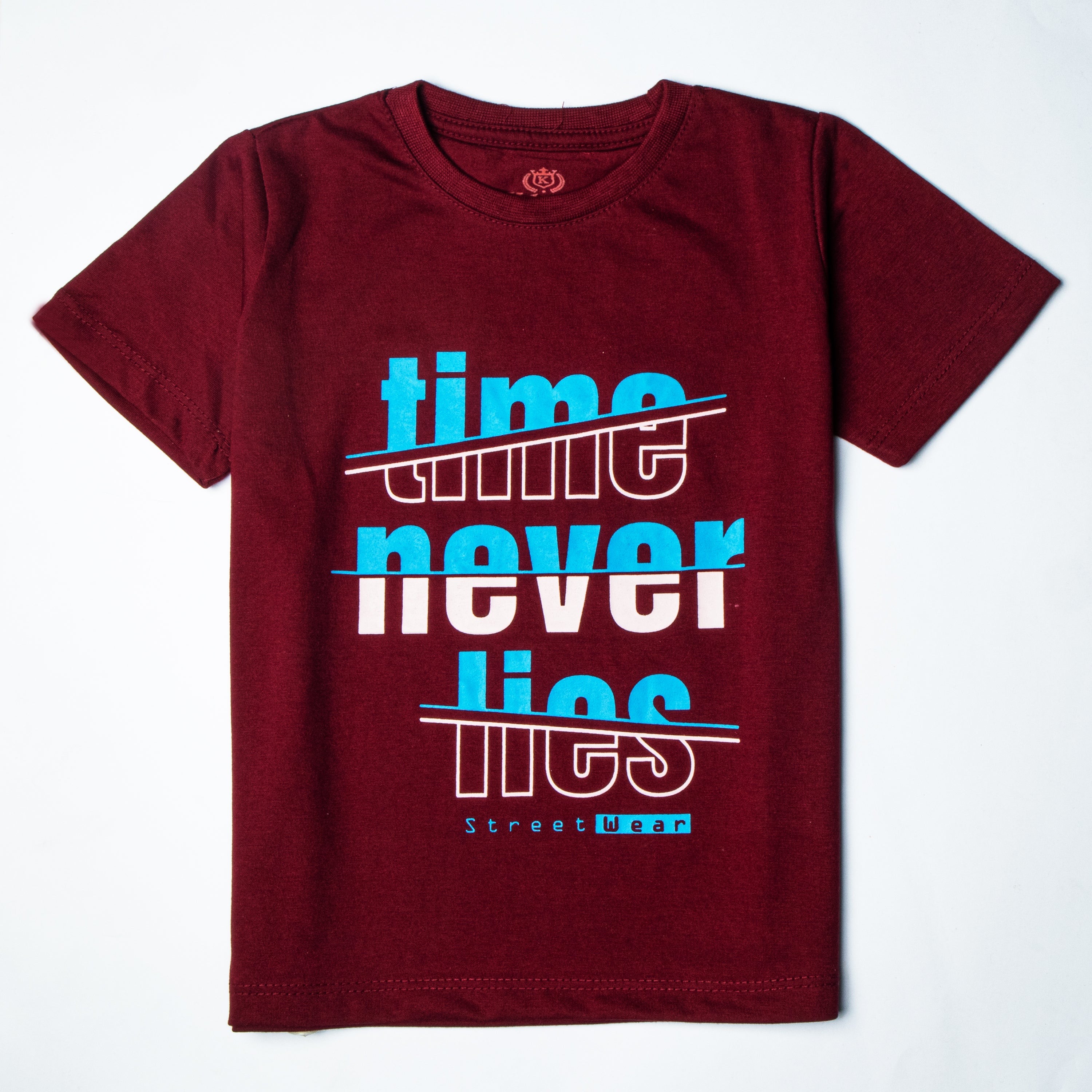 infant Boys Half Sleeves-Printed T-Shirt (Time)