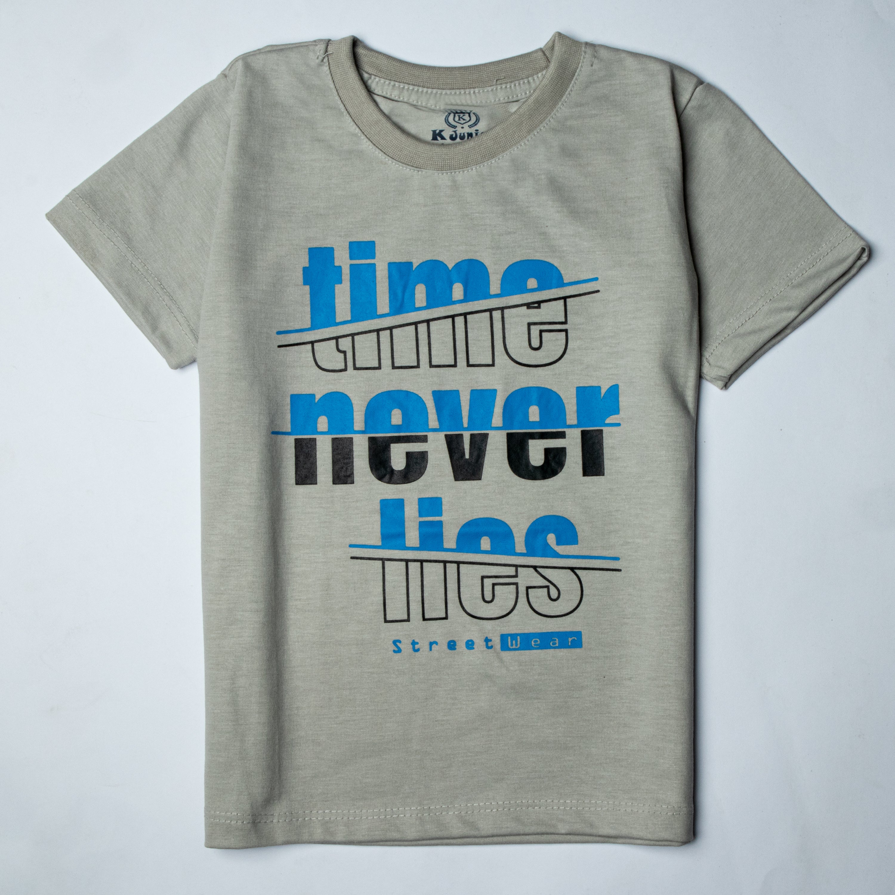 infant Boys Half Sleeves-Printed T-Shirt (Time)