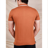 Men's Half Sleeve K Logo T-Shirt Color Camel