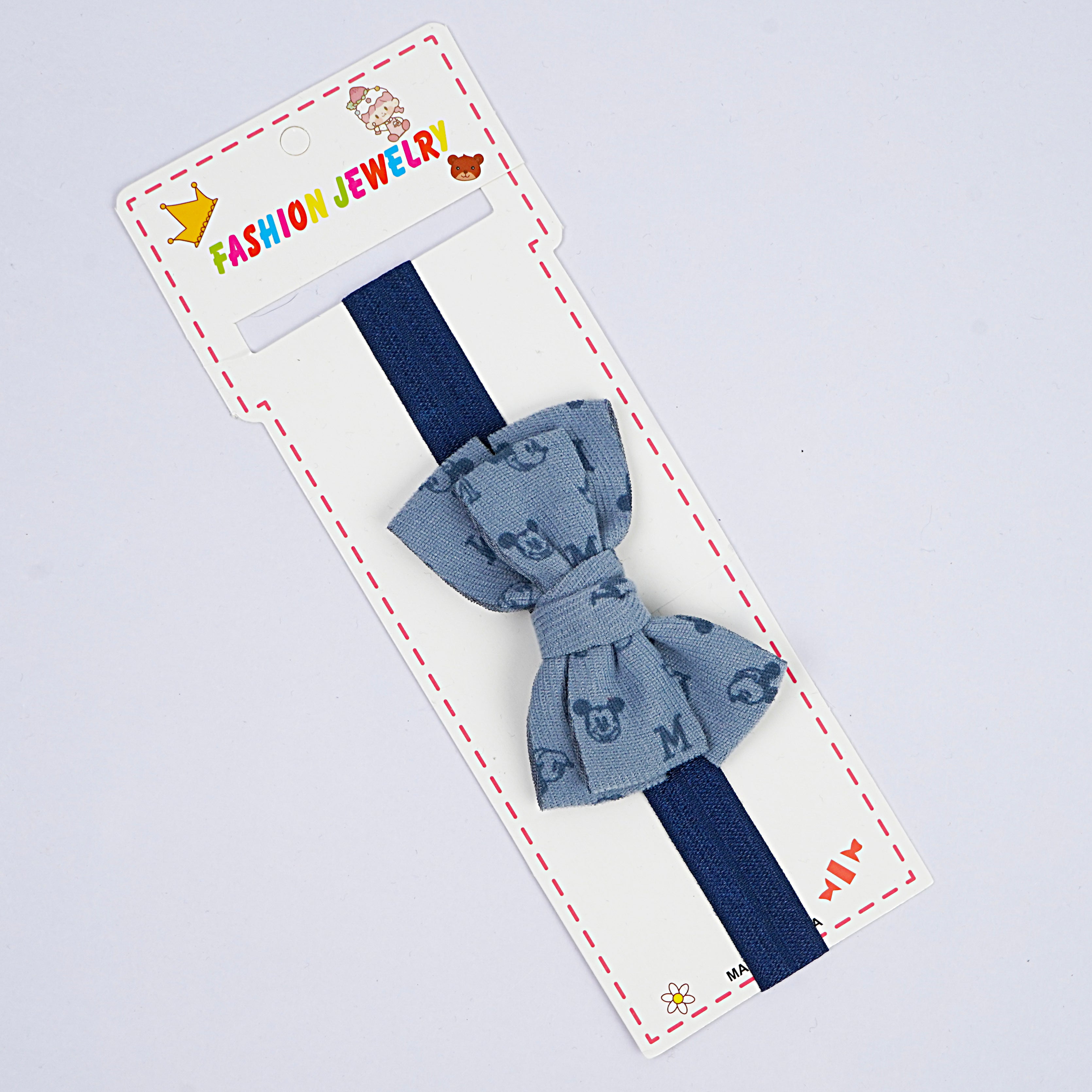 Kids Head Band - Pink, White, Black & Blue