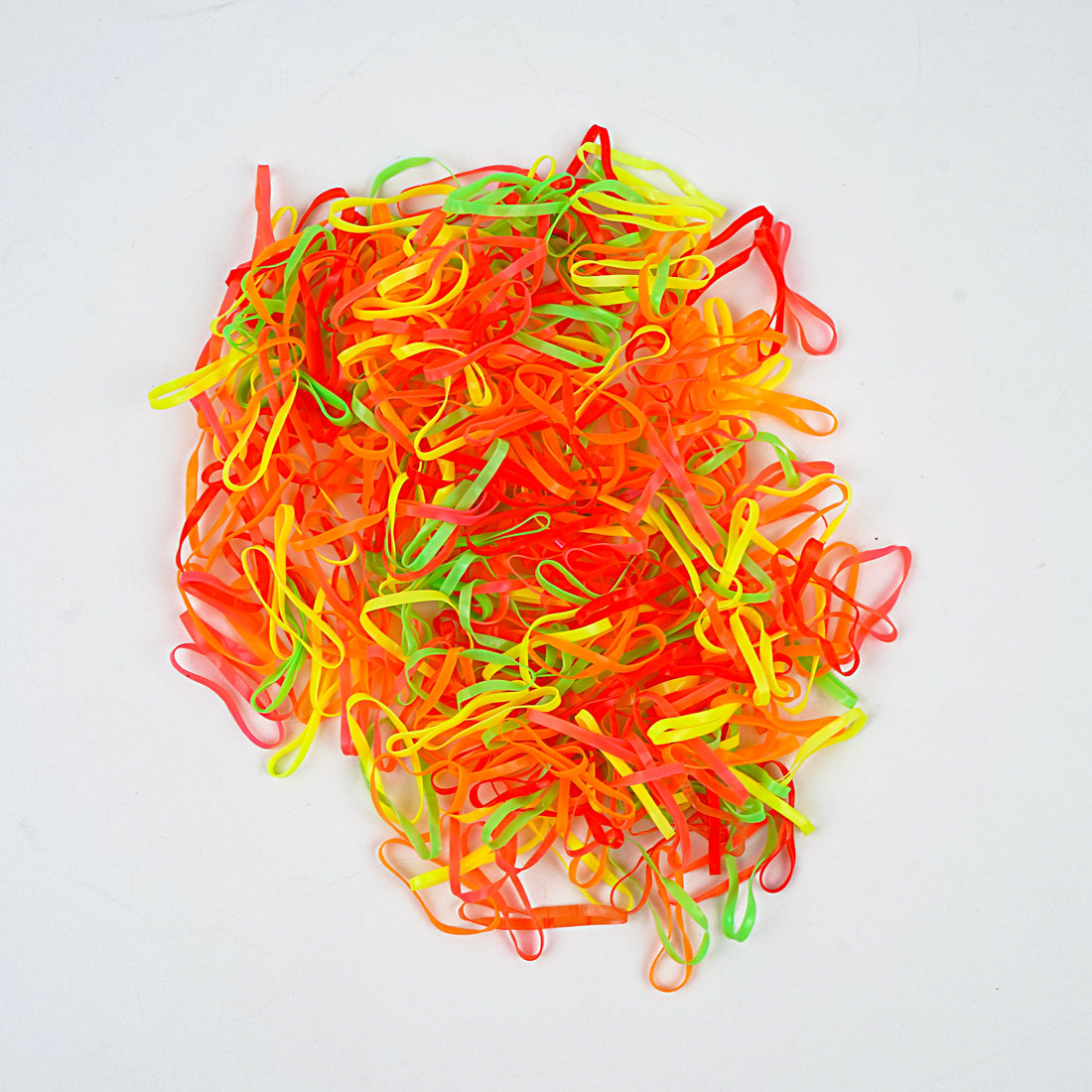 Kids Hair Pony Rubber Bands (Pack of 20) - Yellow, Pink, Blue & Coral