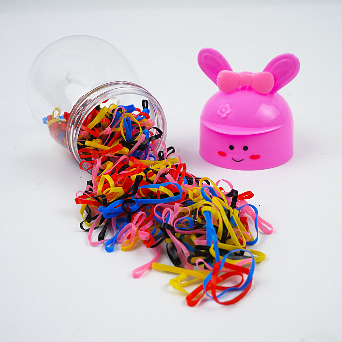 Kids Hair Pony Rubber Bands (Pack of 20) - Yellow, Pink, Blue & Coral