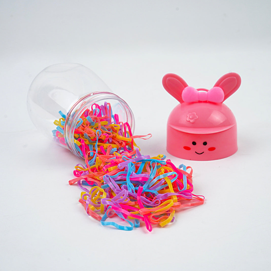 Kids Hair Pony Rubber Bands (Pack of 20) - Yellow, Pink, Blue & Coral