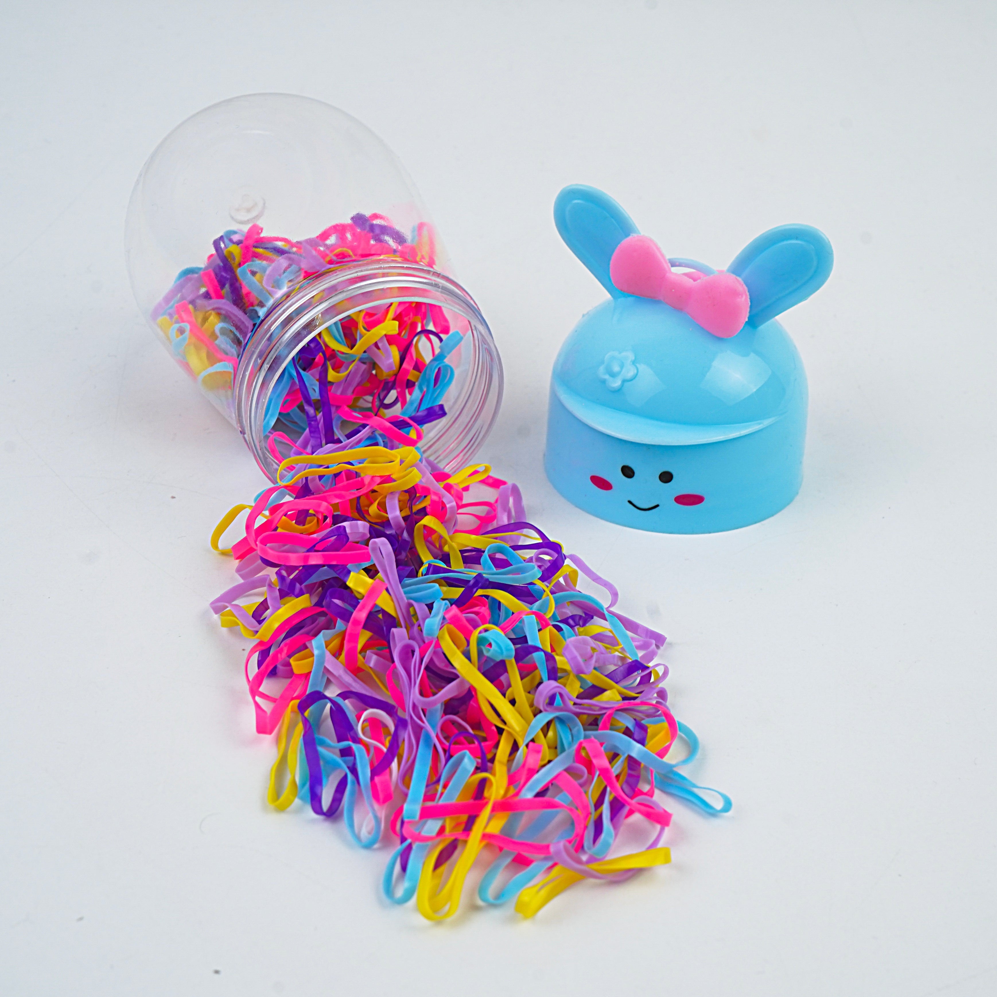 Kids Hair Pony Rubber Bands (Pack of 20) - Yellow, Pink, Blue & Coral