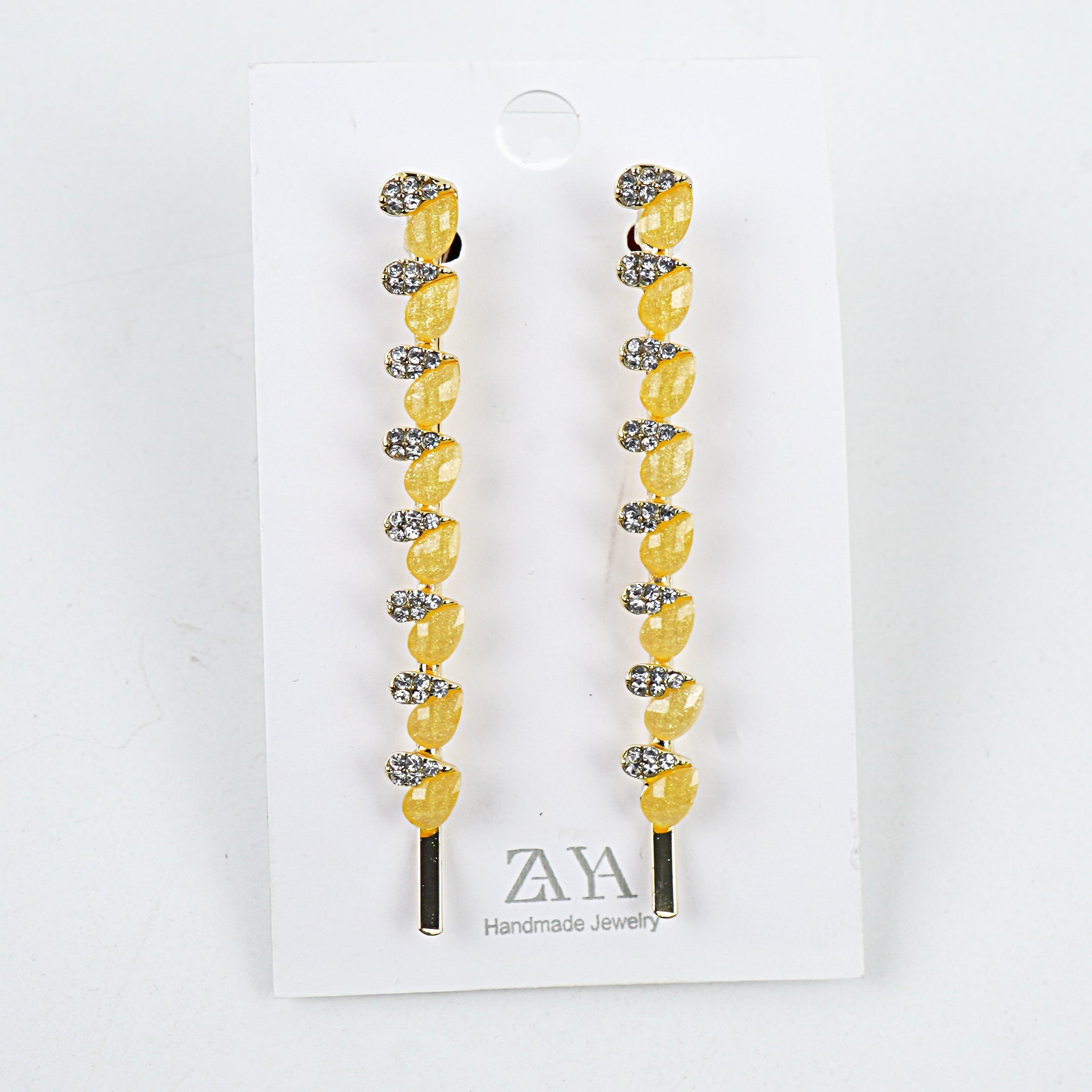 Metal Hair Clip - Lemon, Yellow, Off White & Green