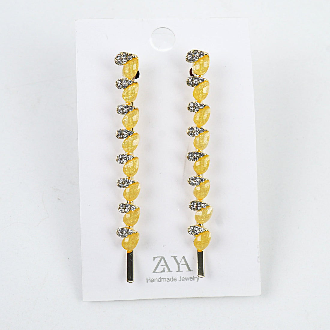 Metal Hair Clip - Lemon, Yellow, Off White & Green