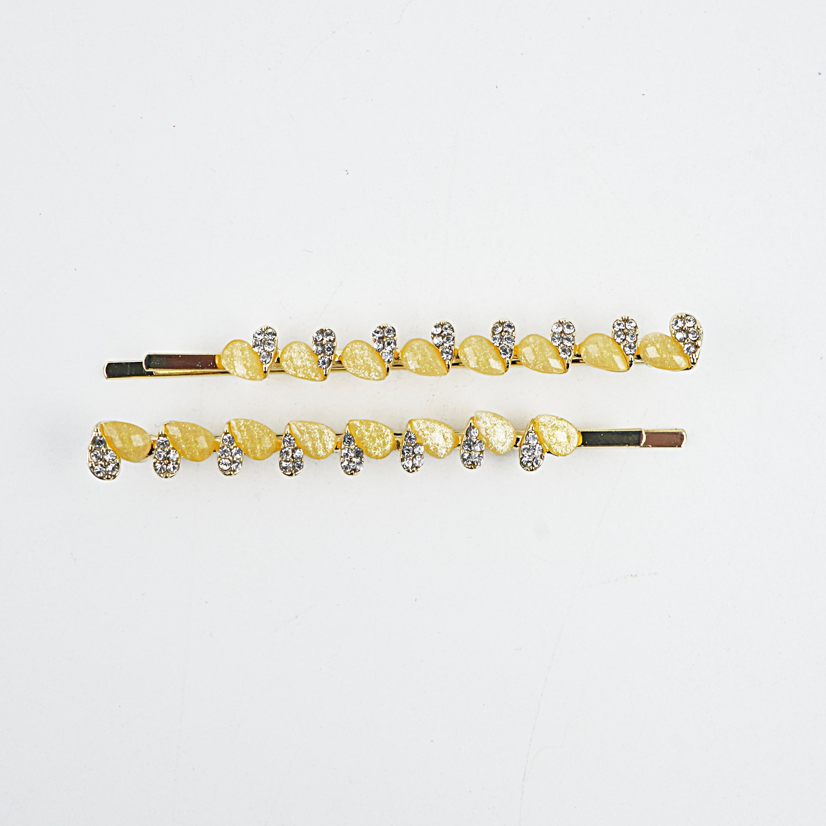 Metal Hair Clip - Lemon, Yellow, Off White & Green