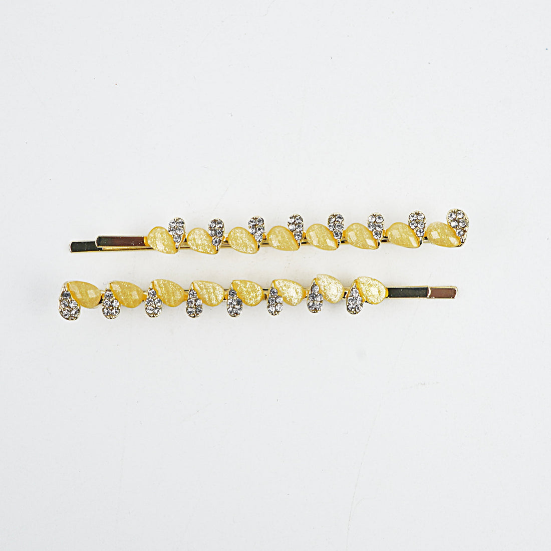 Metal Hair Clip - Lemon, Yellow, Off White & Green