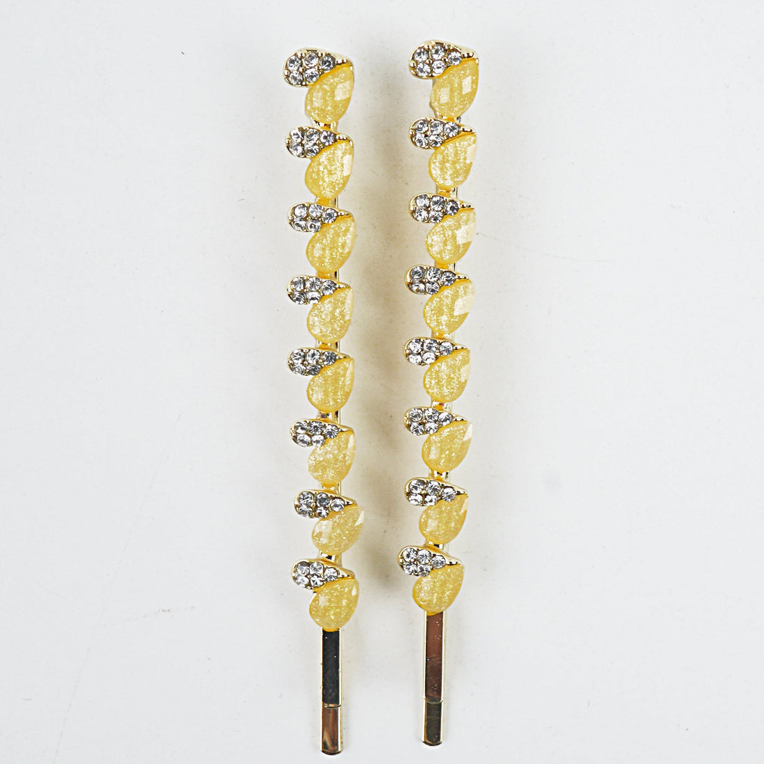 Metal Hair Clip - Lemon, Yellow, Off White & Green