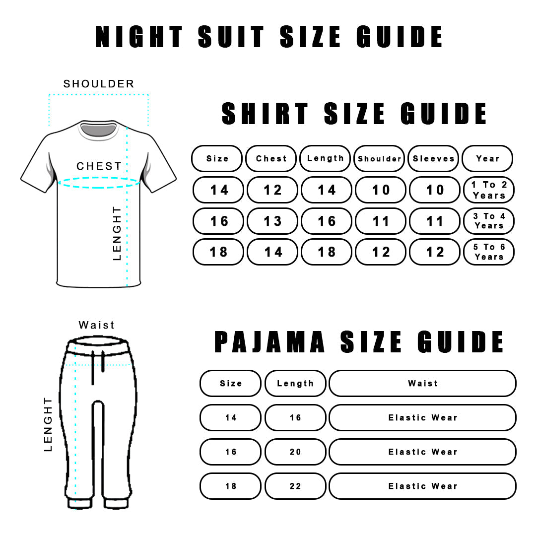 Girls Night Suit Full Sleeves Color White-purple Code-SY