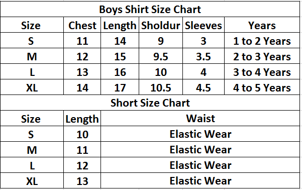 Boys Half Sleeves 2 Piece Suit Code-BK